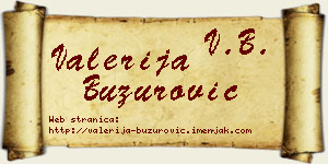 Valerija Buzurović vizit kartica